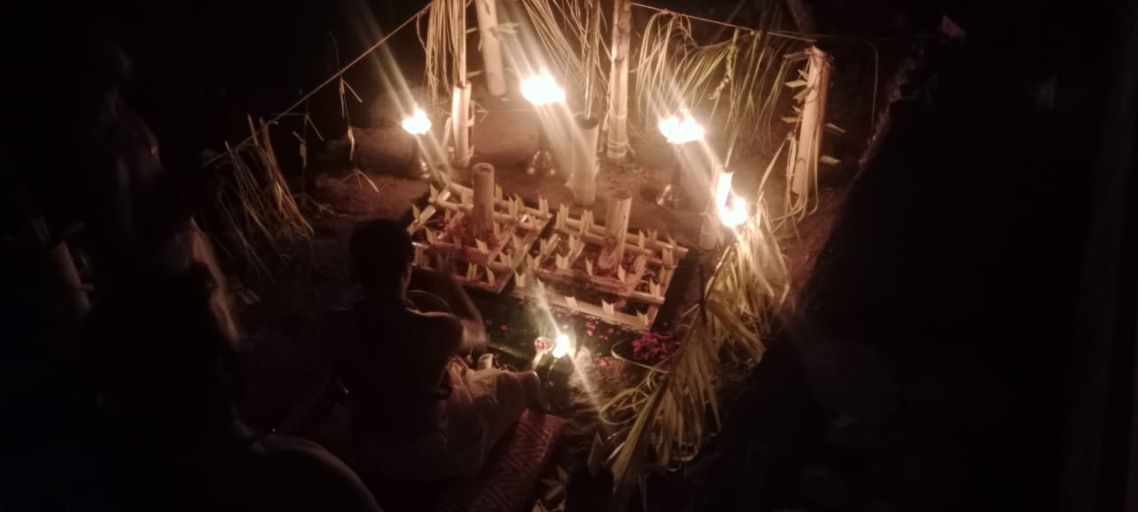 Night ritual fire ceremony in Chennai